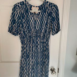 Blue HD in Paris Anthropologie Short Sleeve Dress Size 6